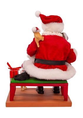 9-Inch Fabriché Santa with Laptop and Pets
