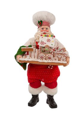 Kurt S. Adler 11-Inch Fabriché Santa with Gingerbread Train