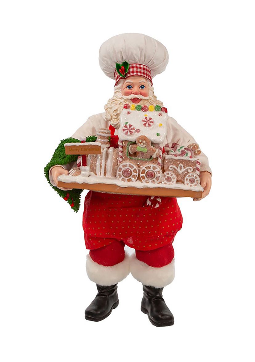 11-Inch Fabriché Santa with Gingerbread Train