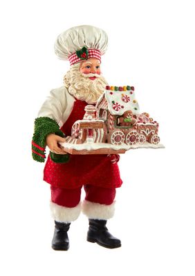 11-Inch Fabriché Santa with Gingerbread Train