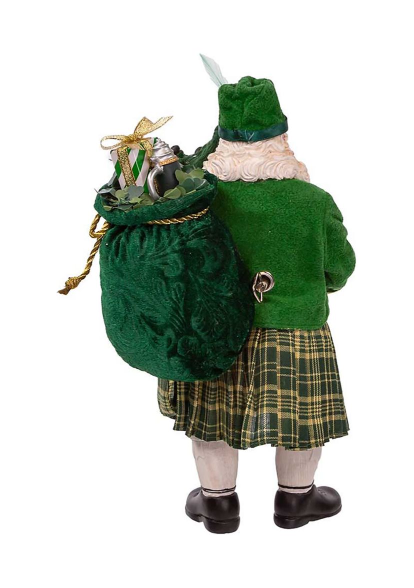 10.5-Inch Fabriché Musical Irish Bagpiper Santa