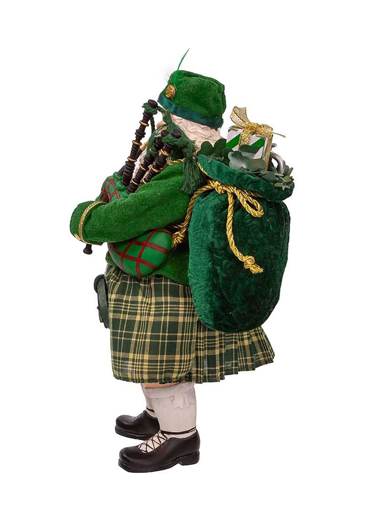 10.5-Inch Fabriché Musical Irish Bagpiper Santa