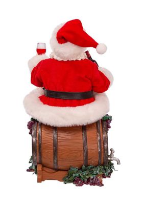 10.5-Inch Fabriché Santa Sitting on Wine Barrel