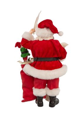 10.5-Inch Fabriché Santa with Mail and Elf