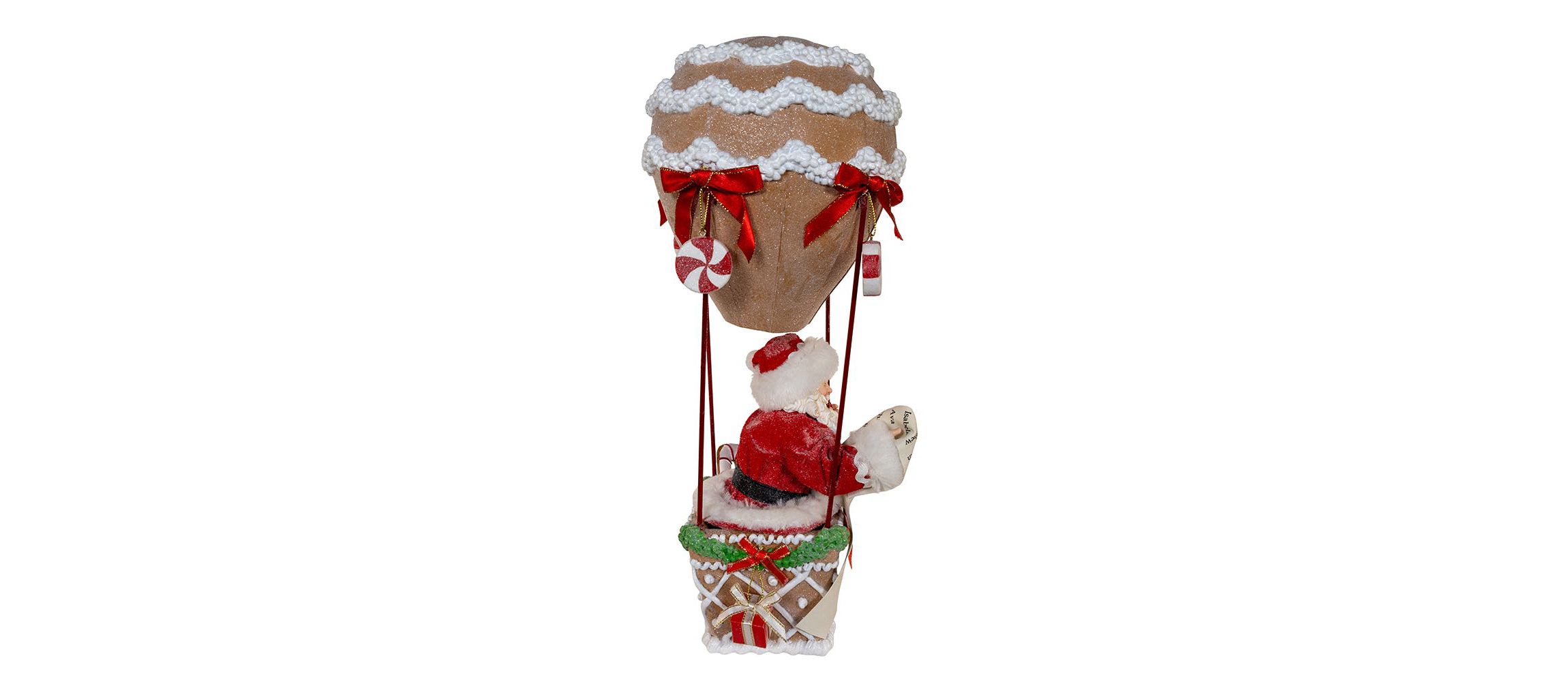Kurt Adler 12-Inch Fabriché Gingerbread Hot Air Balloon Santa