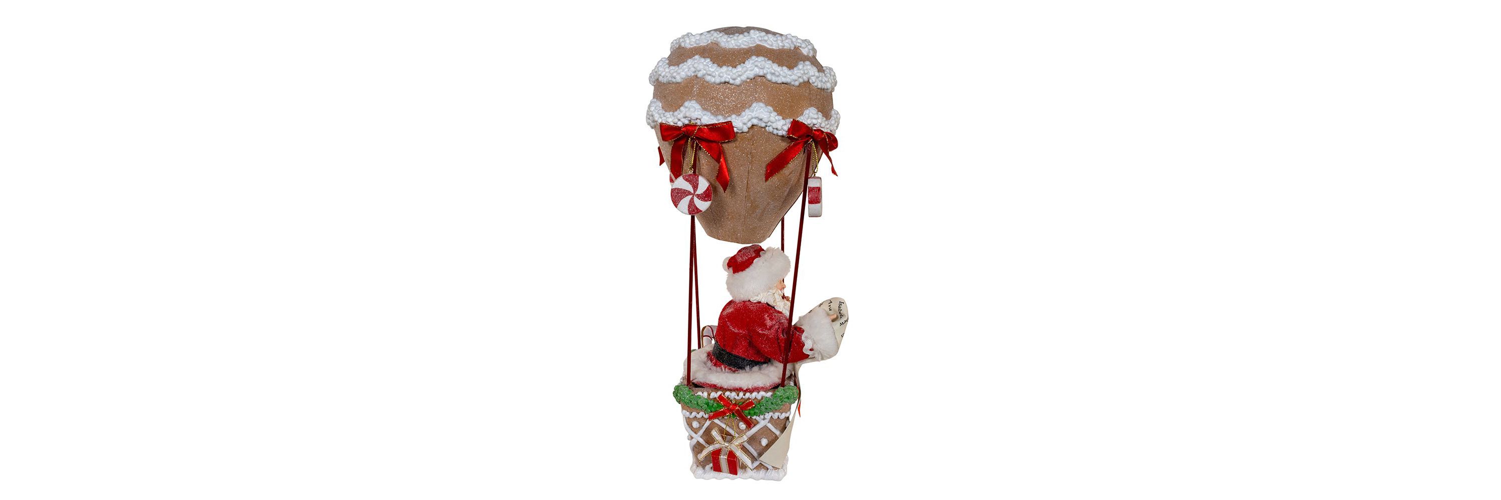Kurt Adler 12-Inch Fabriché Gingerbread Hot Air Balloon Santa