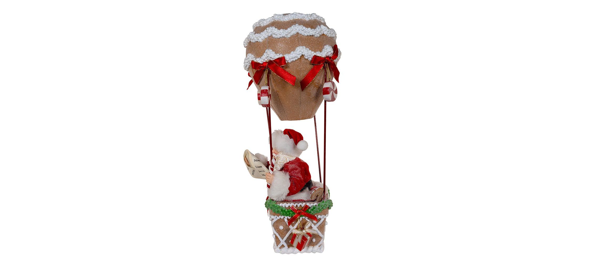 Kurt Adler 12-Inch Fabriché Gingerbread Hot Air Balloon Santa