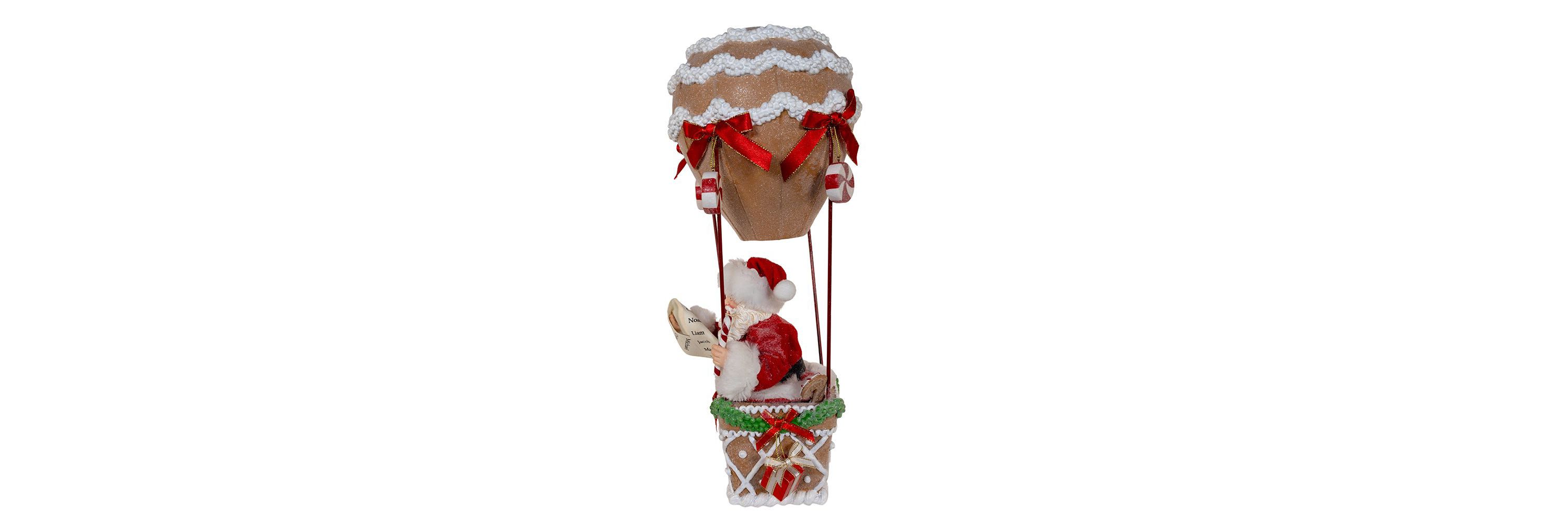 Kurt Adler 12-Inch Fabriché Gingerbread Hot Air Balloon Santa
