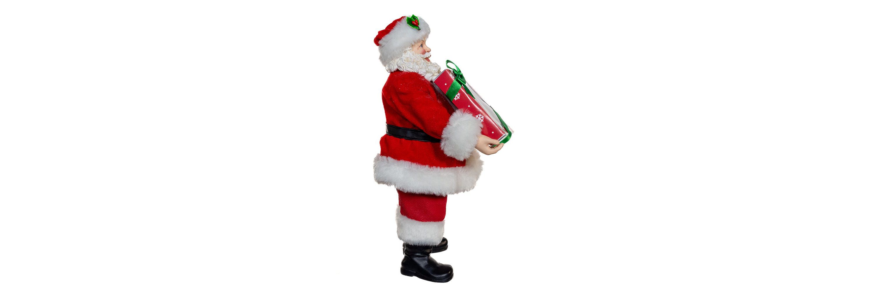 Kurt Adler 10.5-Inch Fabriché Santa With Box of Donuts