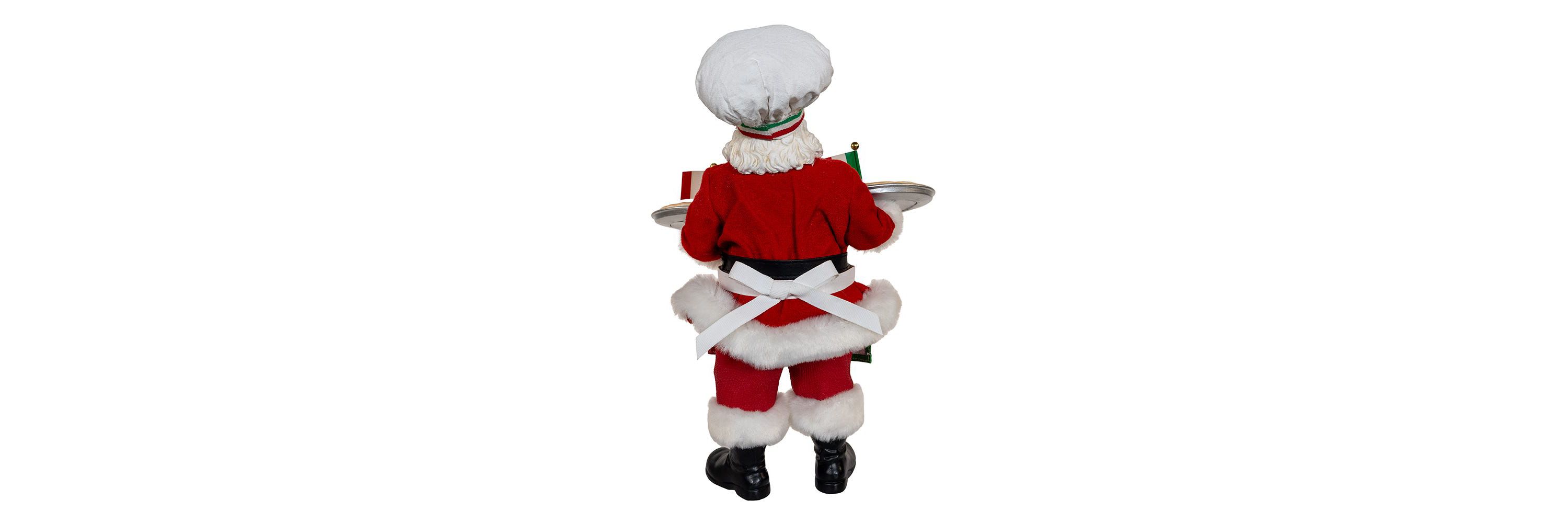 Kurt Adler 11-Inch Fabriché Chef Santa Holding Two Trays of Pizza