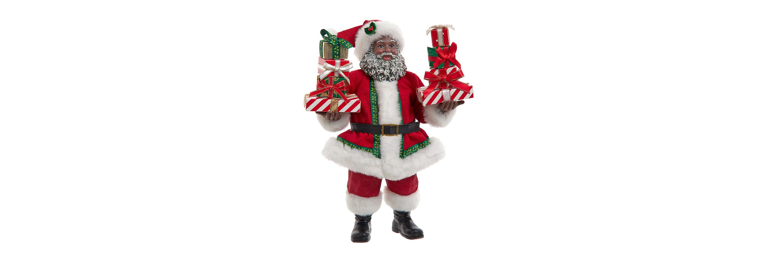 Kurt Adler 10.5-Inch Fabriché African American Santa with Gifts