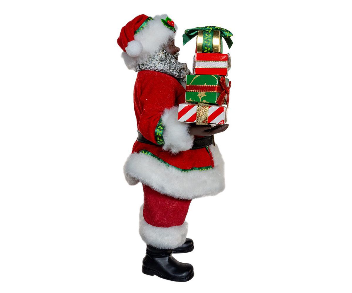 Kurt Adler 10.5-Inch Fabriché African American Santa with Gifts