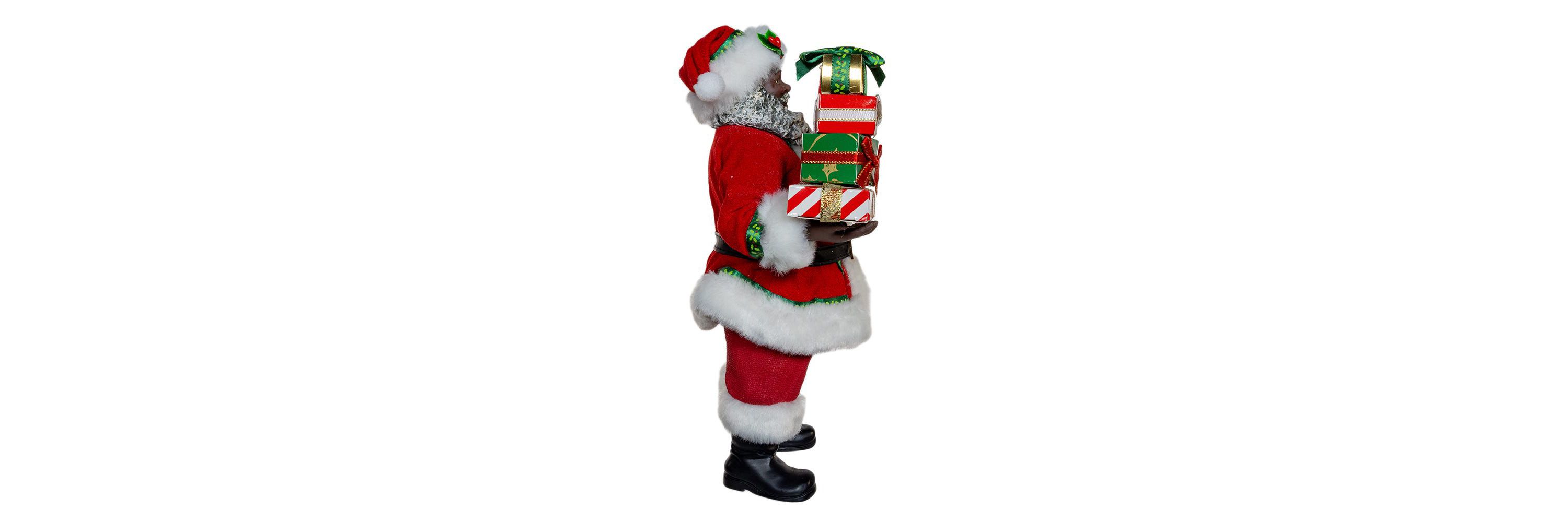 Kurt Adler 10.5-Inch Fabriché African American Santa with Gifts