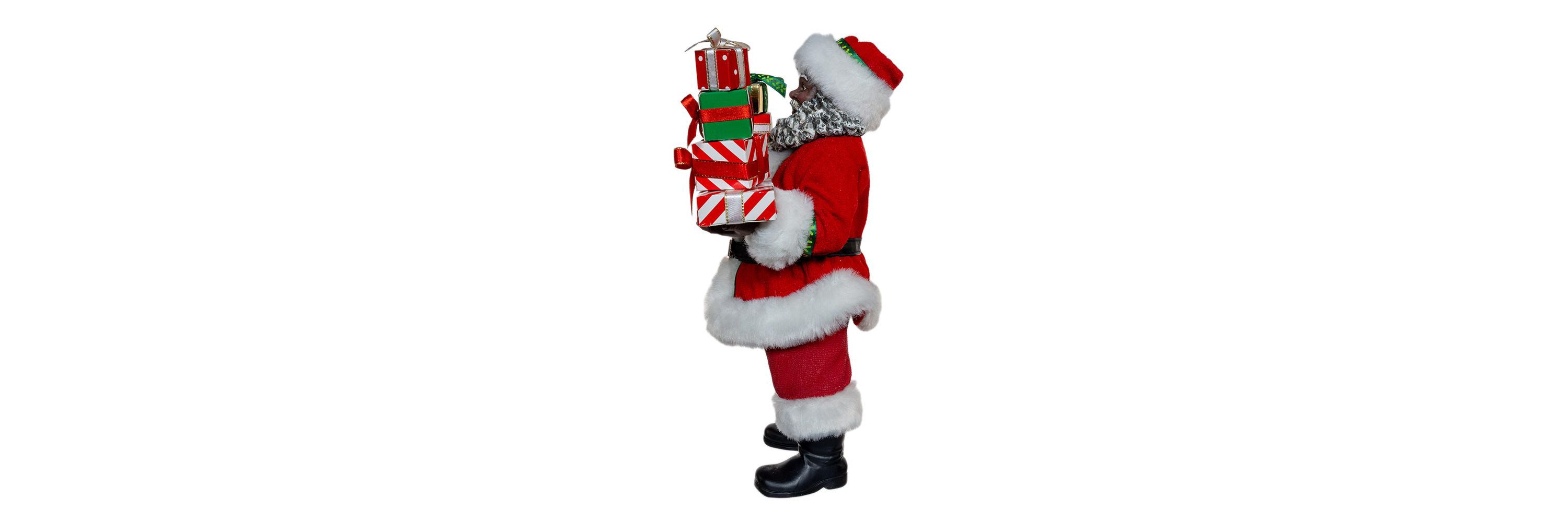 Kurt Adler 10.5-Inch Fabriché African American Santa with Gifts