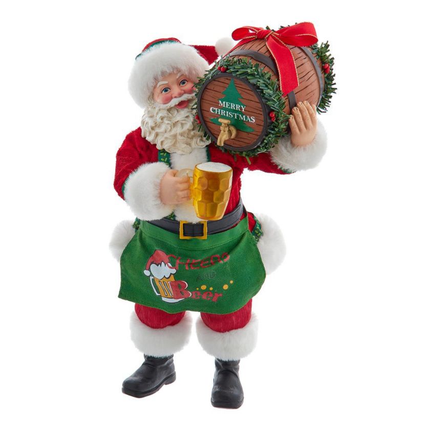 10.5-Inch Fabriché Beer Santa with Barrel