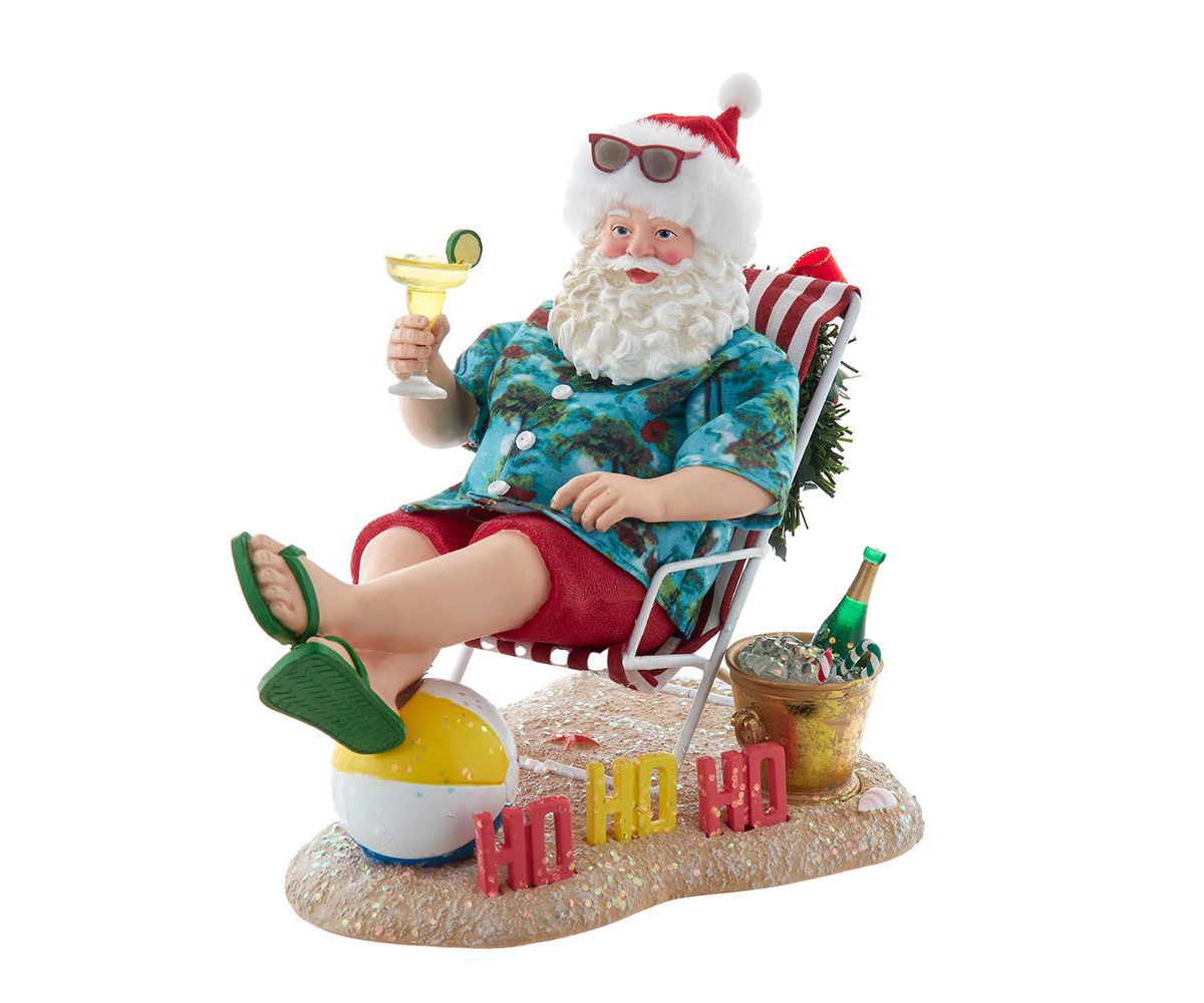 8.5-Inch Fabriché Santa Sitting on Beach Chair