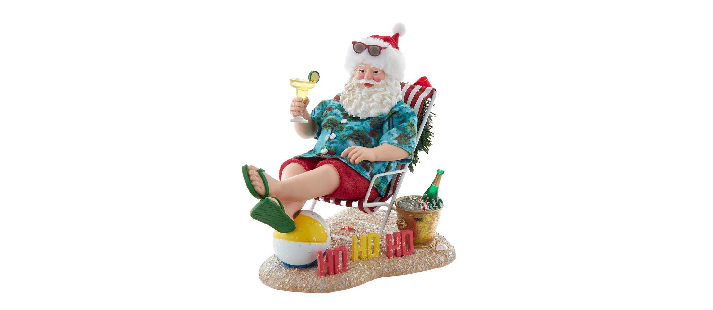 8.5-Inch Fabriché Santa Sitting on Beach Chair