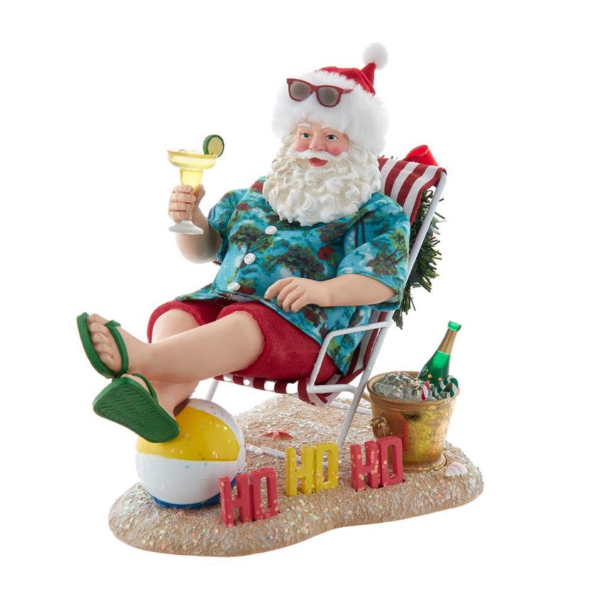 8.5-Inch Fabriché Santa Sitting on Beach Chair