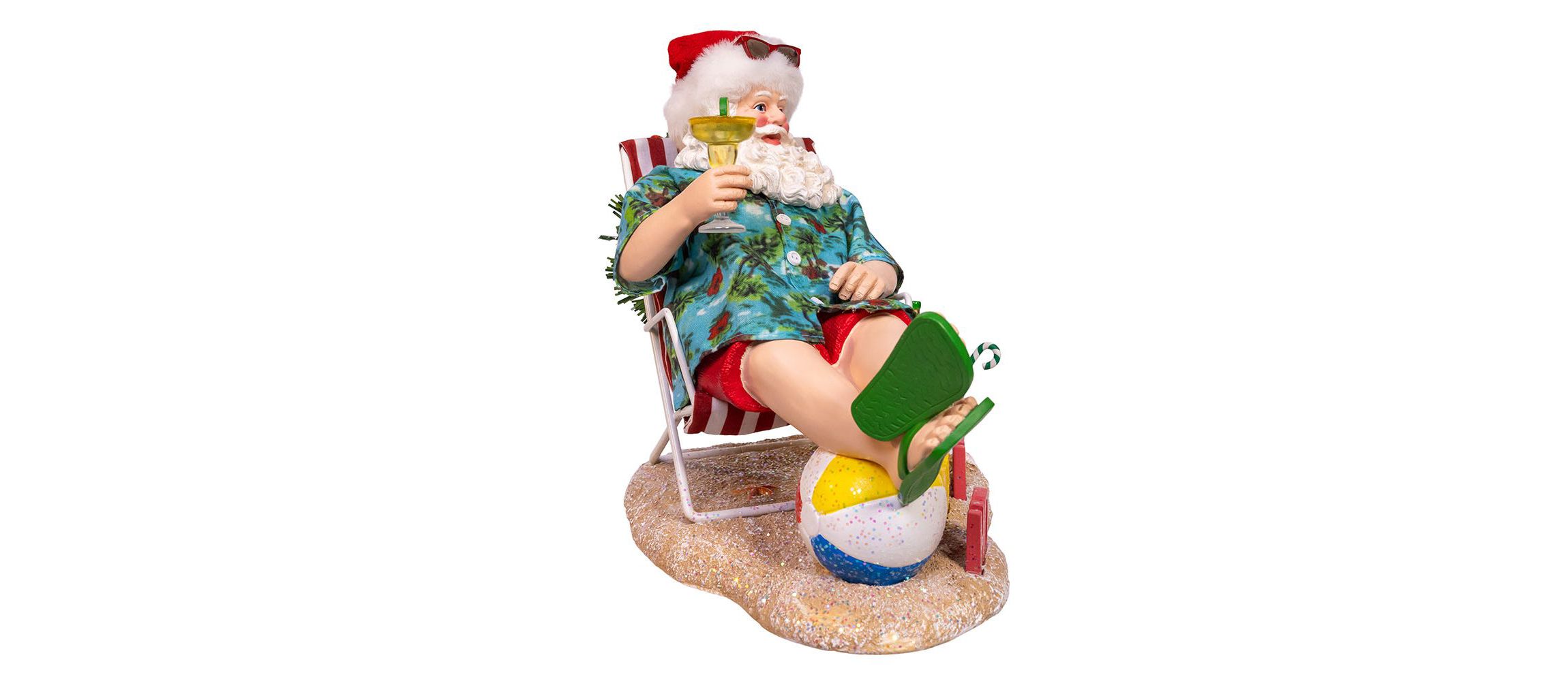 8.5-Inch Fabriché Santa Sitting on Beach Chair