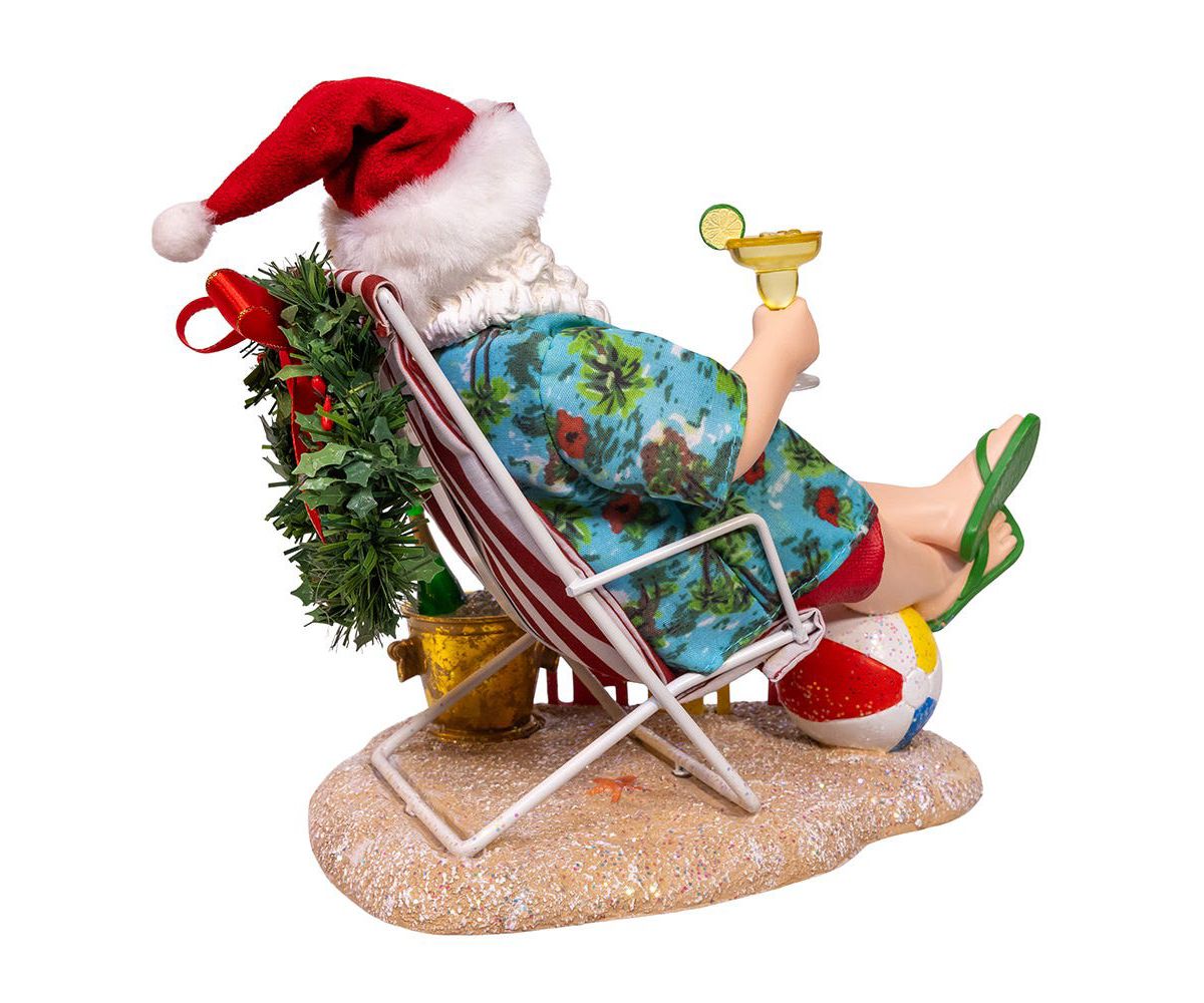 8.5-Inch Fabriché Santa Sitting on Beach Chair