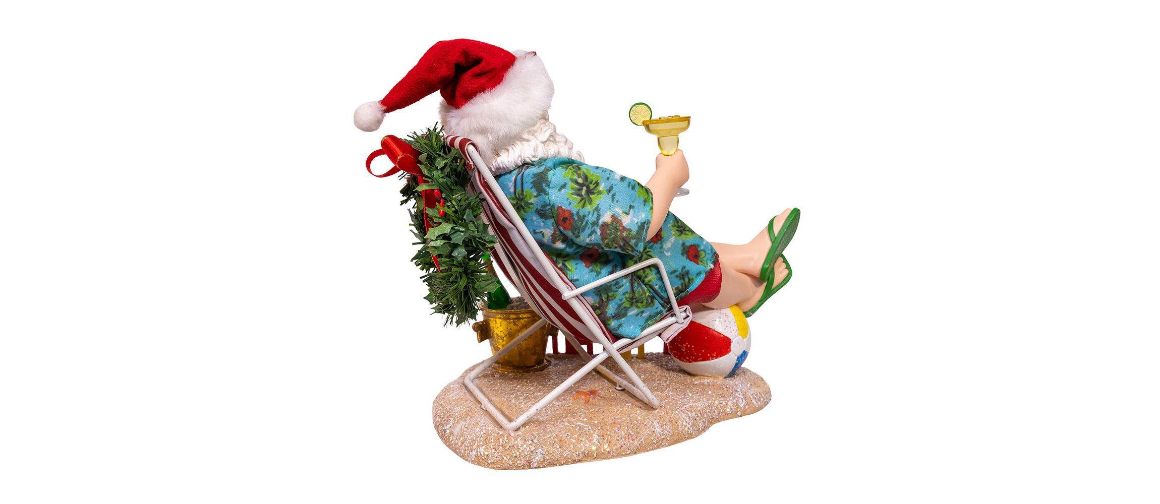 8.5-Inch Fabriché Santa Sitting on Beach Chair