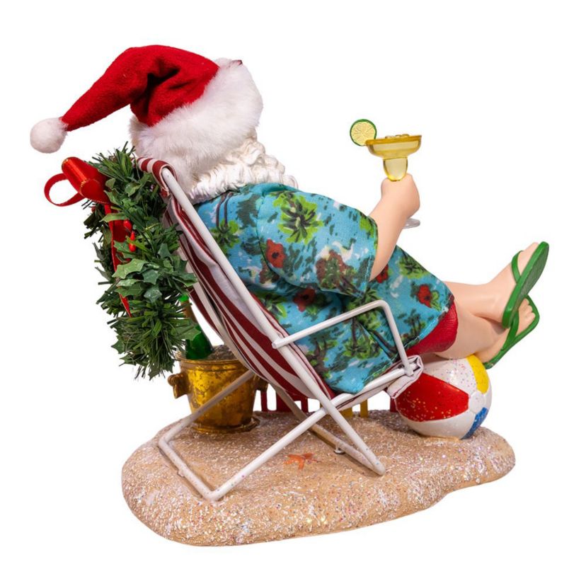 8.5-Inch Fabriché Santa Sitting on Beach Chair