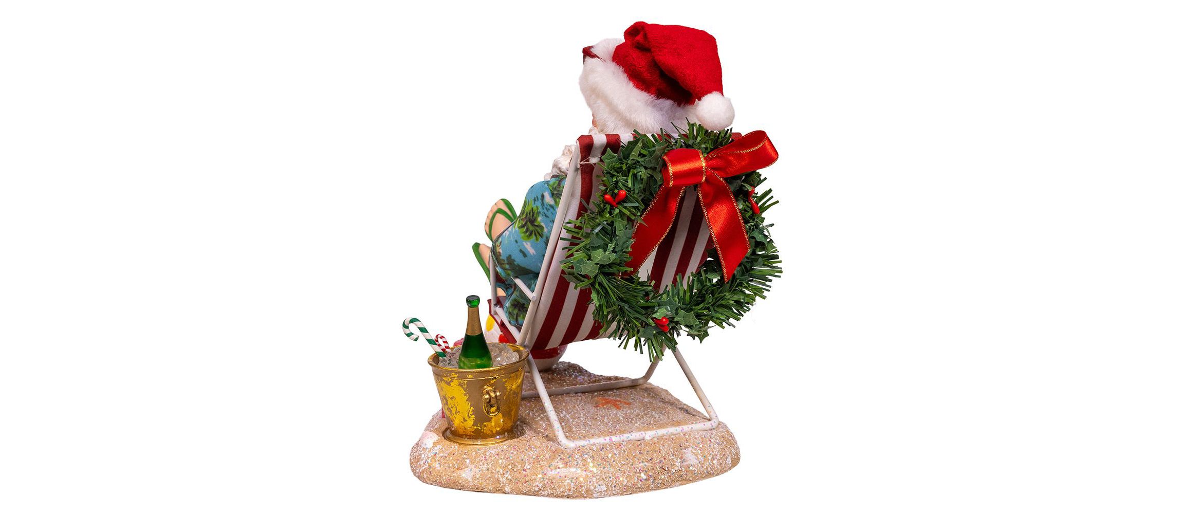8.5-Inch Fabriché Santa Sitting on Beach Chair