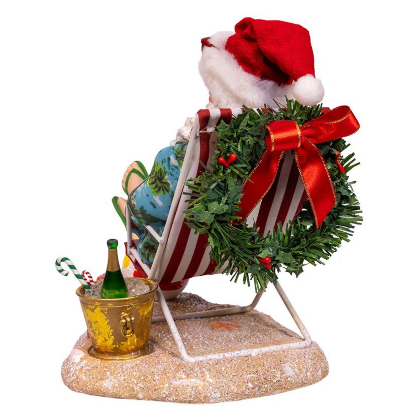 8.5-Inch Fabriché Santa Sitting on Beach Chair