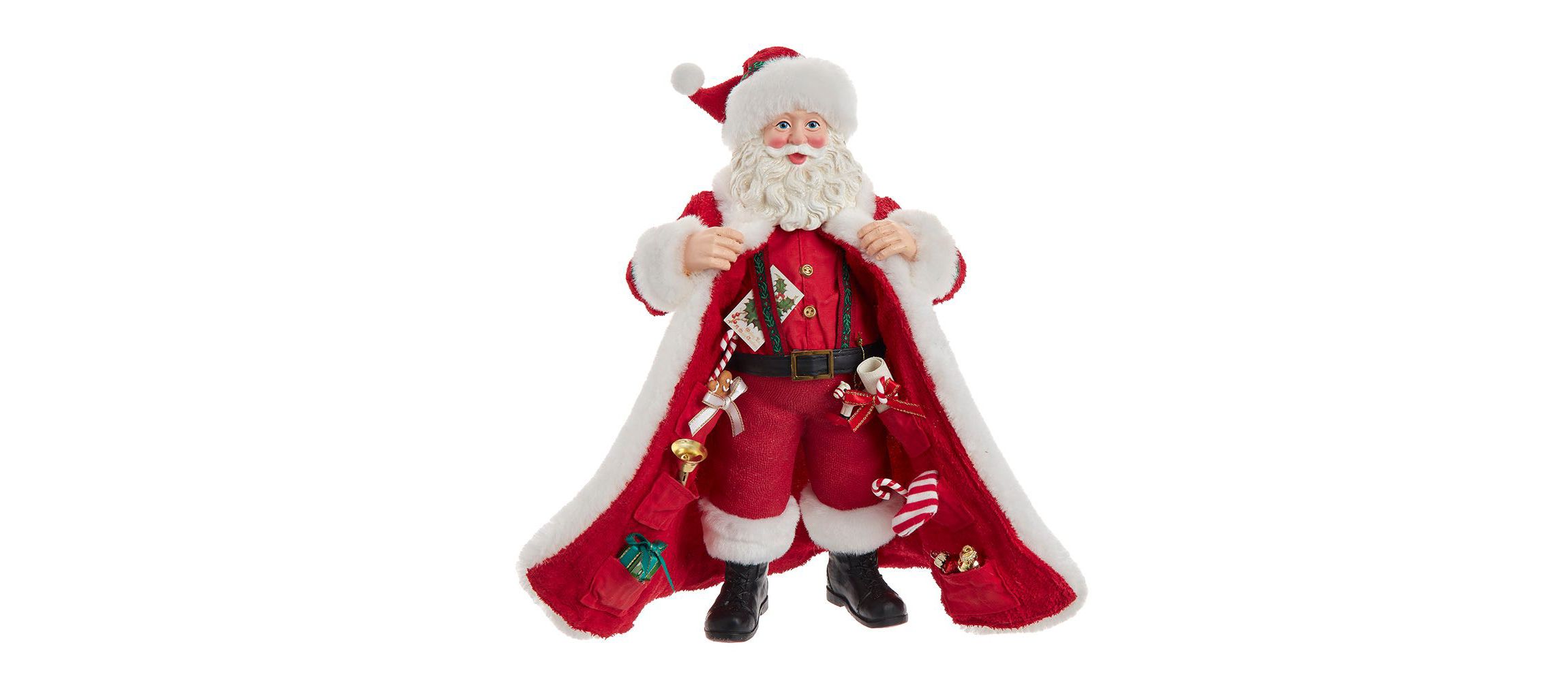 10.5-Inch Fabriché Santa with Gifts in Pocket.