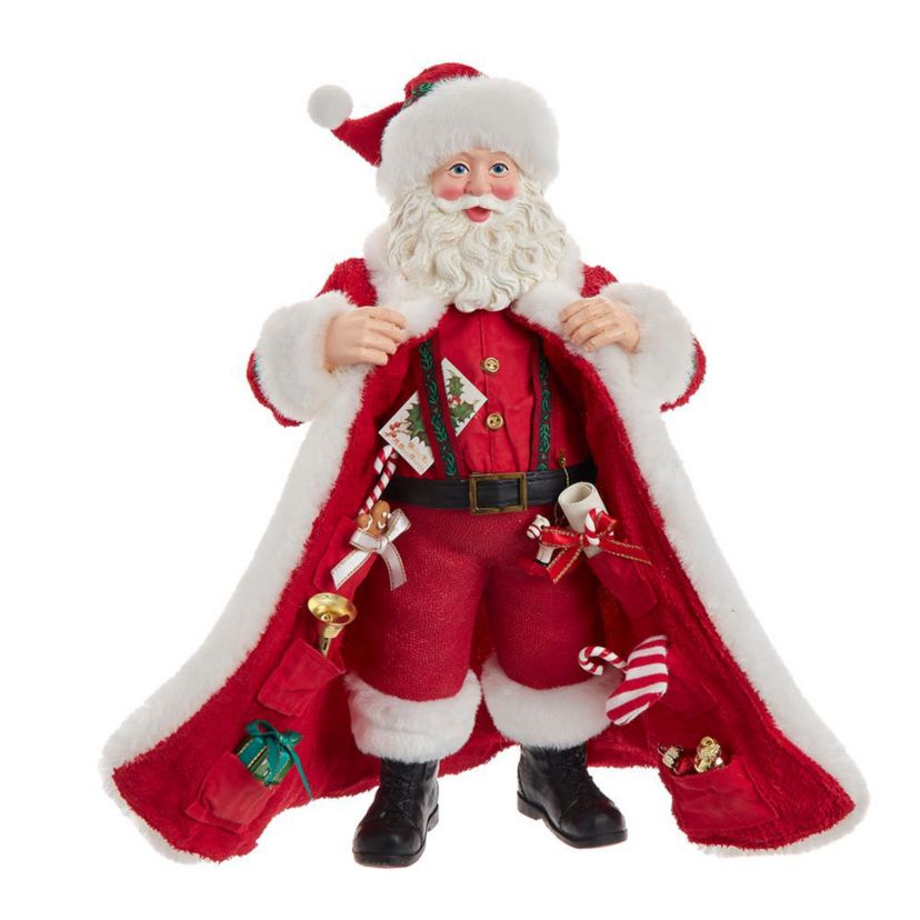 10.5-Inch Fabriché Santa with Gifts in Pocket.