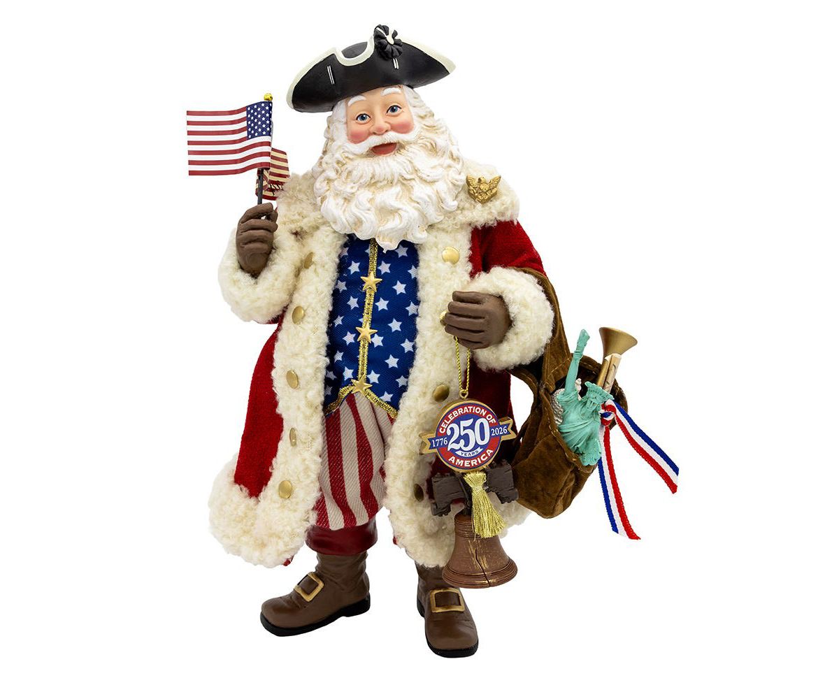 11 Inch Fabriché 250th Anniversary of America Musical Santa