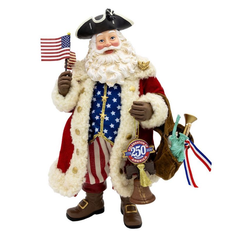 11 Inch Fabriché 250th Anniversary of America Musical Santa