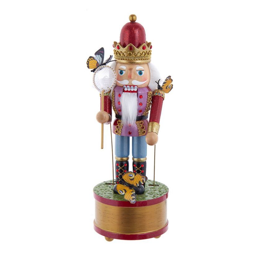 12-Inch Wind-Up Musical Butterfly Catcher Nutcracker