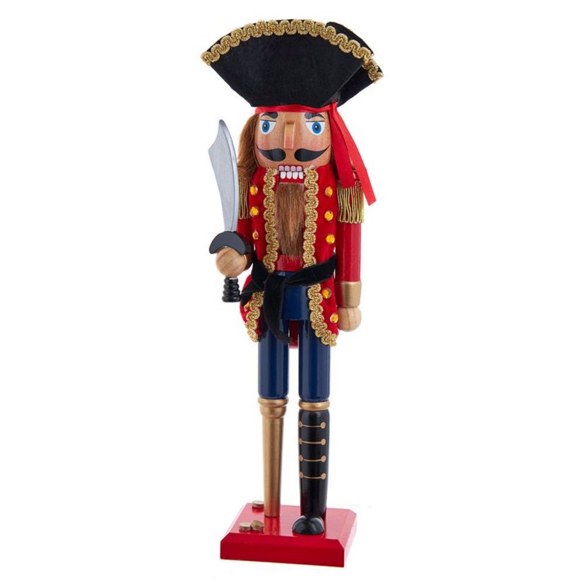15-Inch Pirate Nutcracker with peg leg