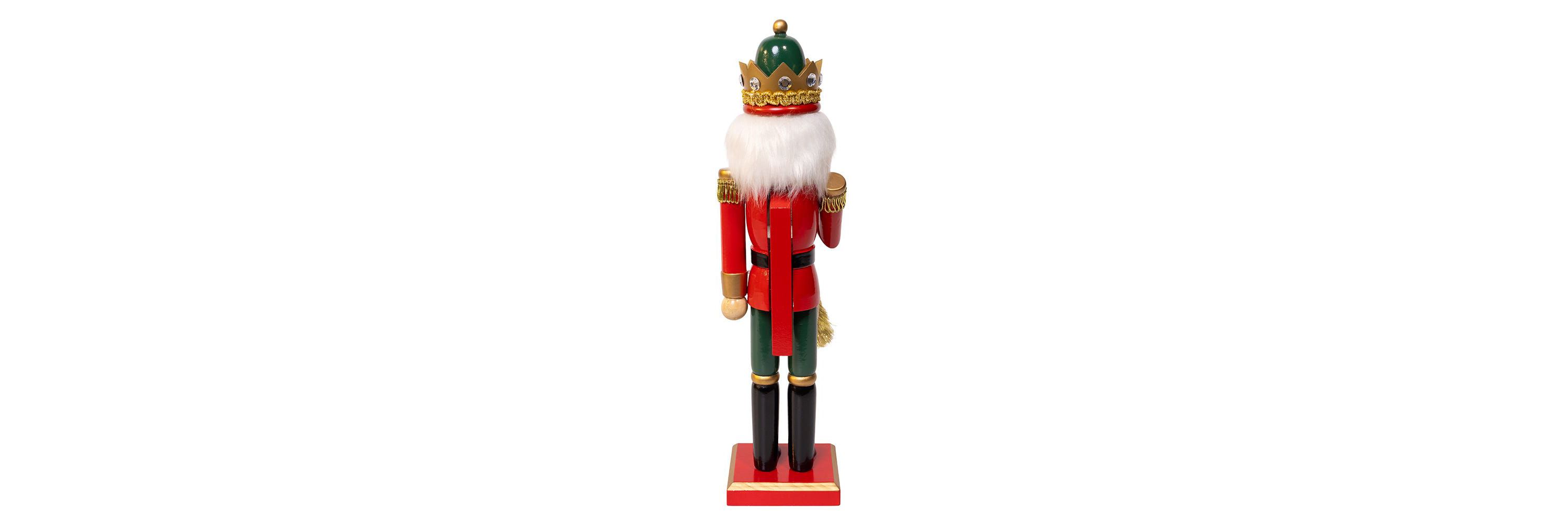 charming 15-Inch Red and Green With Horn Nutcracker