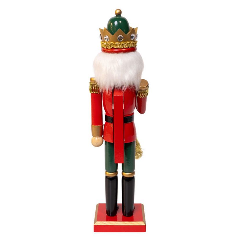 charming 15-Inch Red and Green With Horn Nutcracker