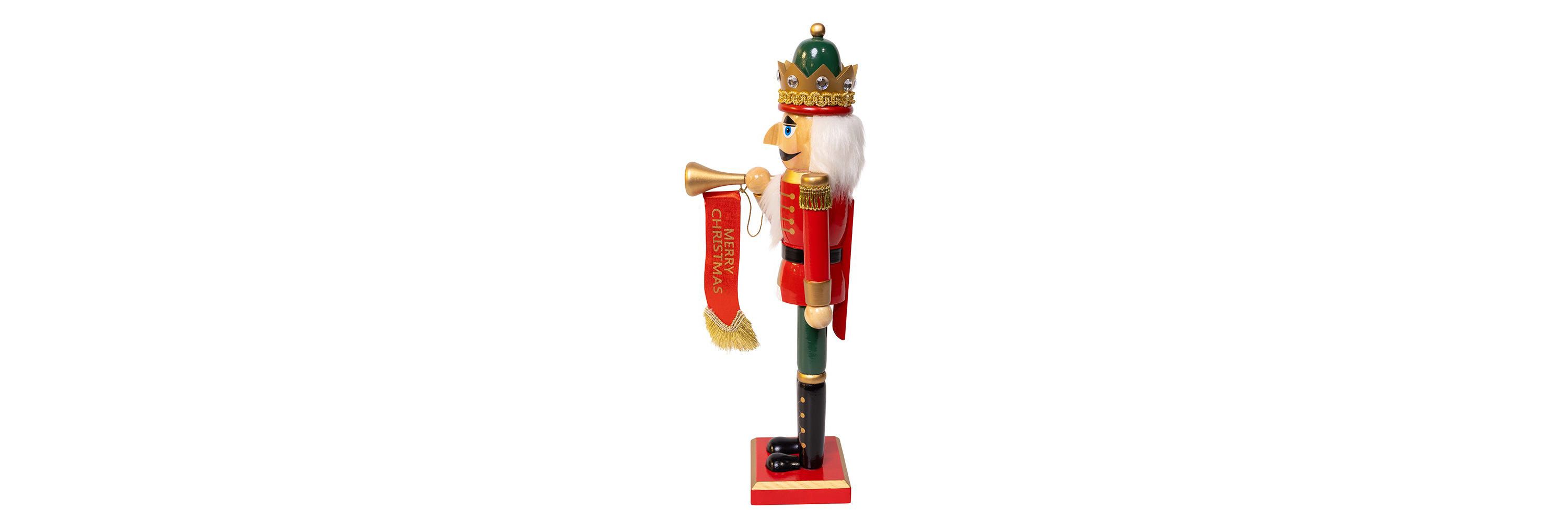 charming 15-Inch Red and Green With Horn Nutcracker