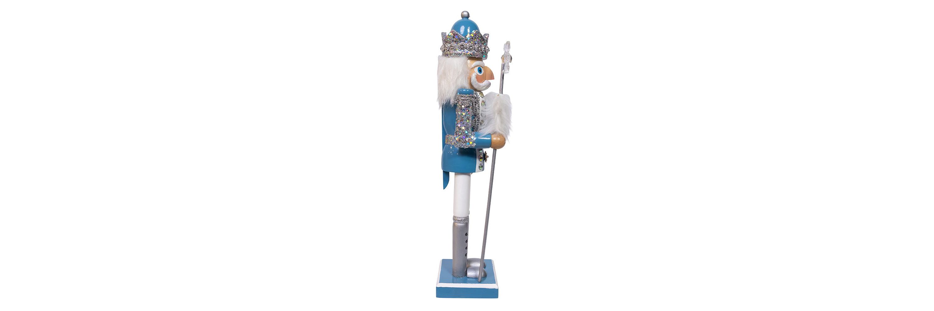 Wooden 15-Inch Blue and Platinum Nutcracker