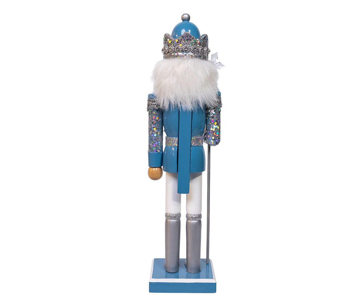 Wooden 15-Inch Blue and Platinum Nutcracker