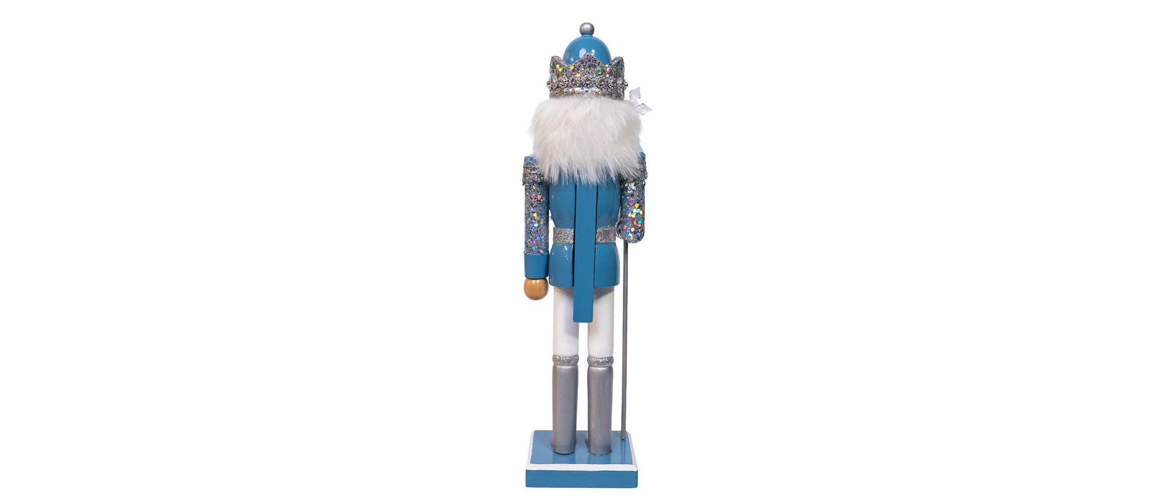 Wooden 15-Inch Blue and Platinum Nutcracker