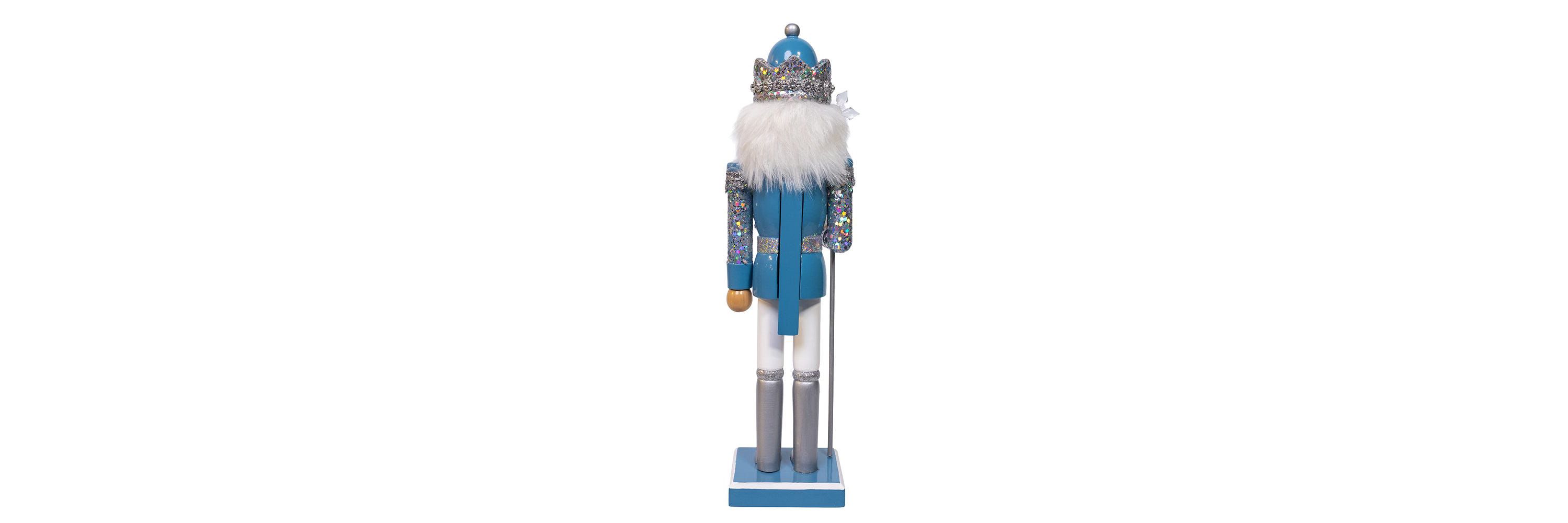 Wooden 15-Inch Blue and Platinum Nutcracker