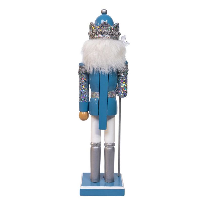 Wooden 15-Inch Blue and Platinum Nutcracker