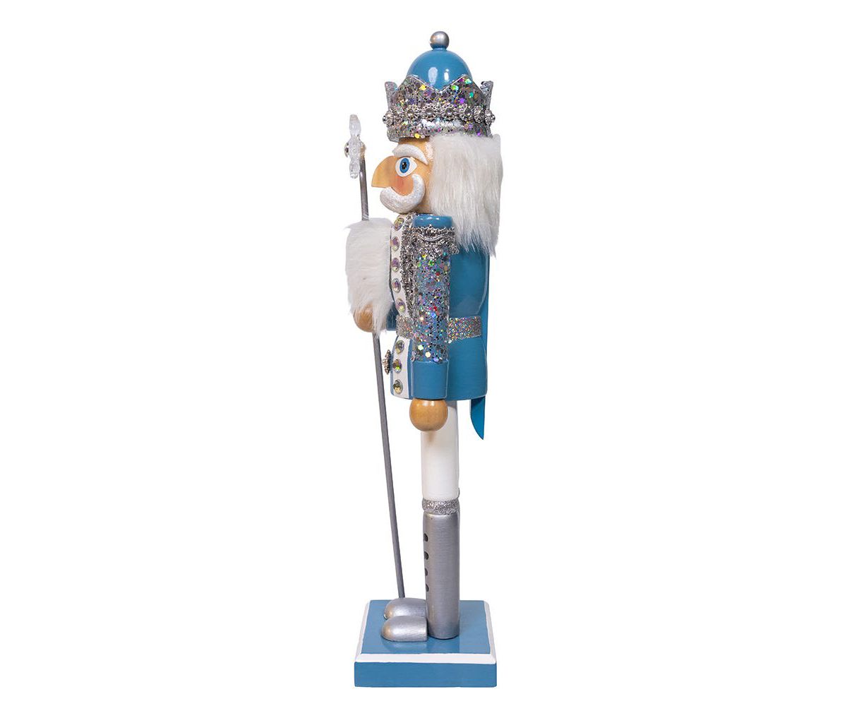 Wooden 15-Inch Blue and Platinum Nutcracker