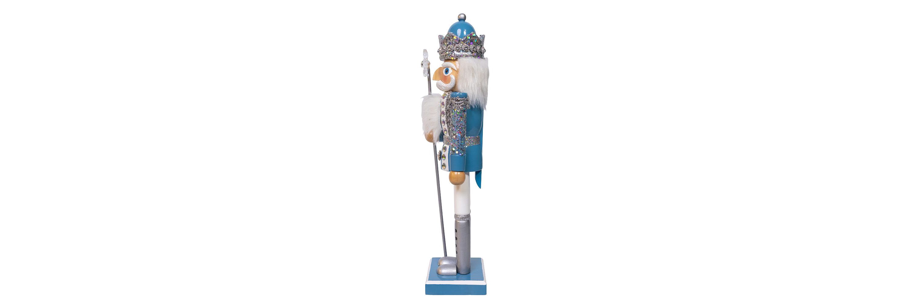 Wooden 15-Inch Blue and Platinum Nutcracker