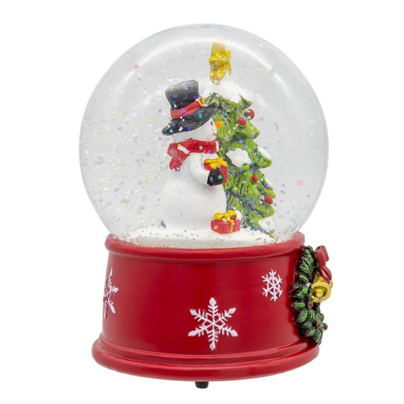 5-Inch Wind-Up Musical Snowman With Water Globe