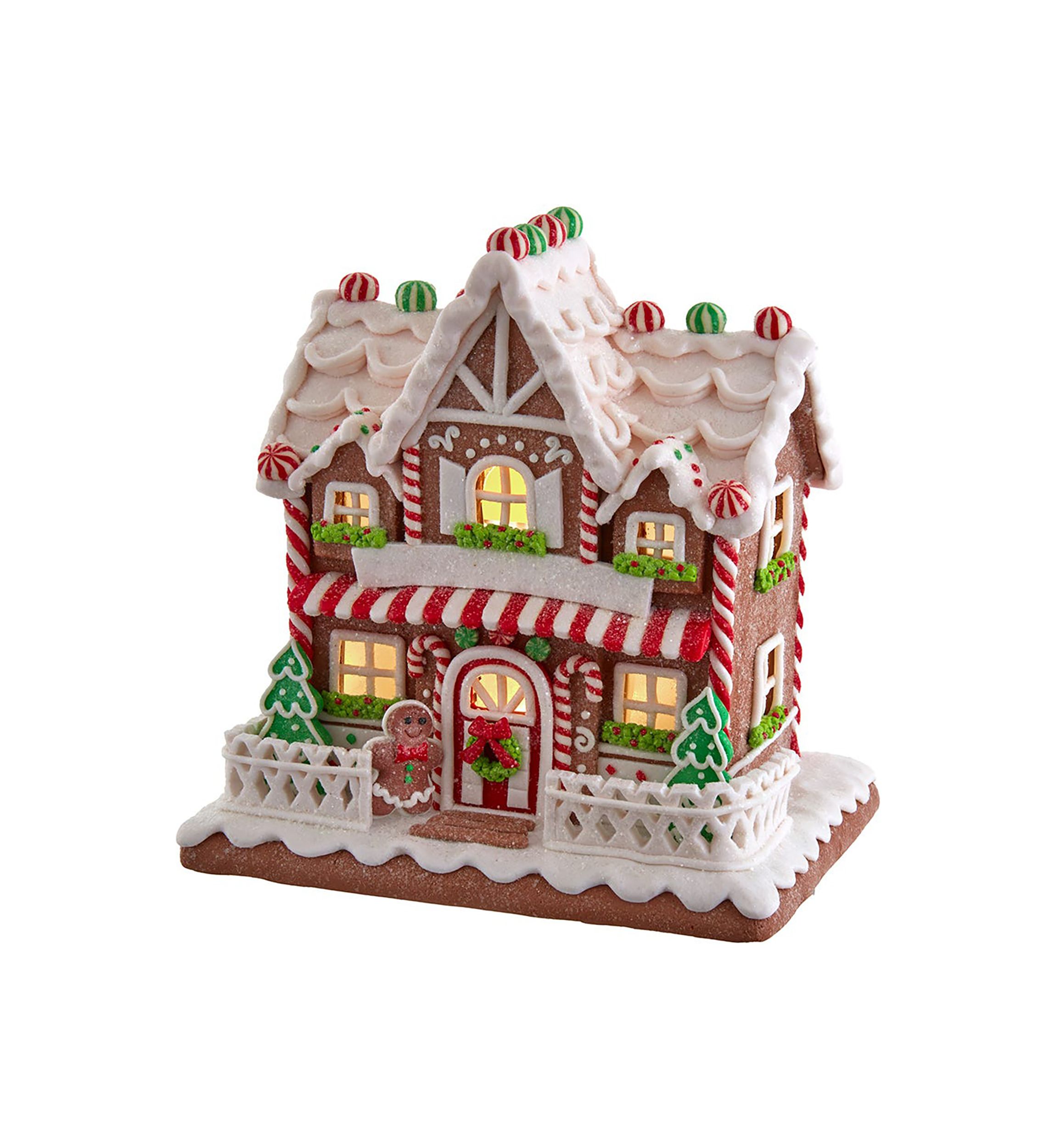 9-Inch Battery-Operated Light Up Two Floor Gingerbread House