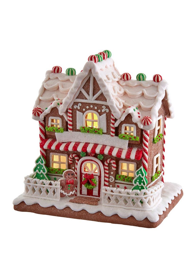 9-Inch Battery-Operated Light Up Two Floor Gingerbread House