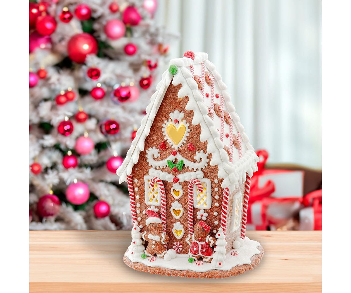 Kurt Adler 7.87-Inch Battery Operated LED Gingerbread House With Heart
