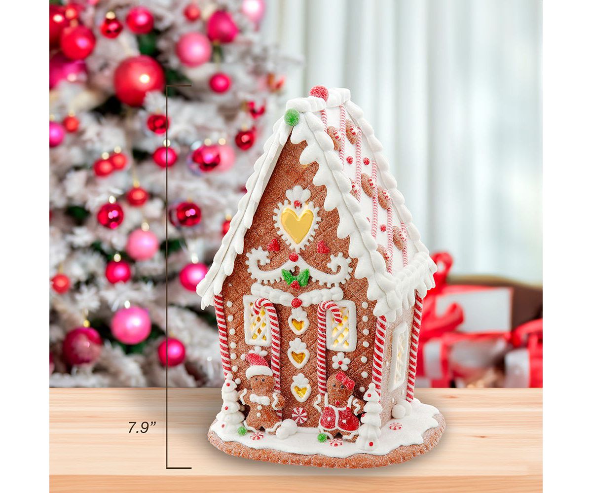 Kurt Adler 7.87-Inch Battery Operated LED Gingerbread House With Heart