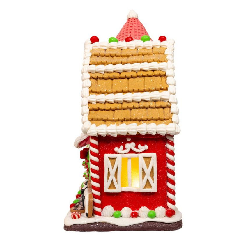 12-Inch Battery Operated LED Gingerbread Barn